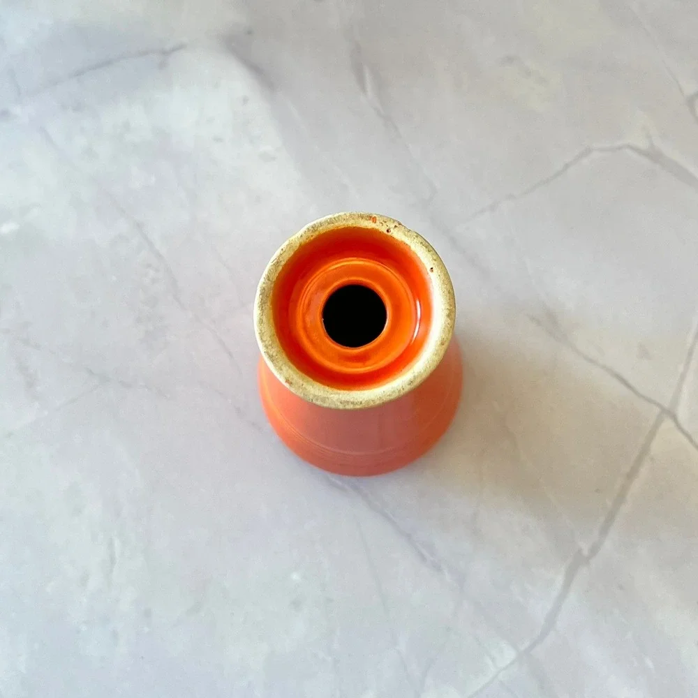 Fiesta Vintage Radioactive Orange Ceramic Pepper Shaker Art Deco Tapered 7 Hole